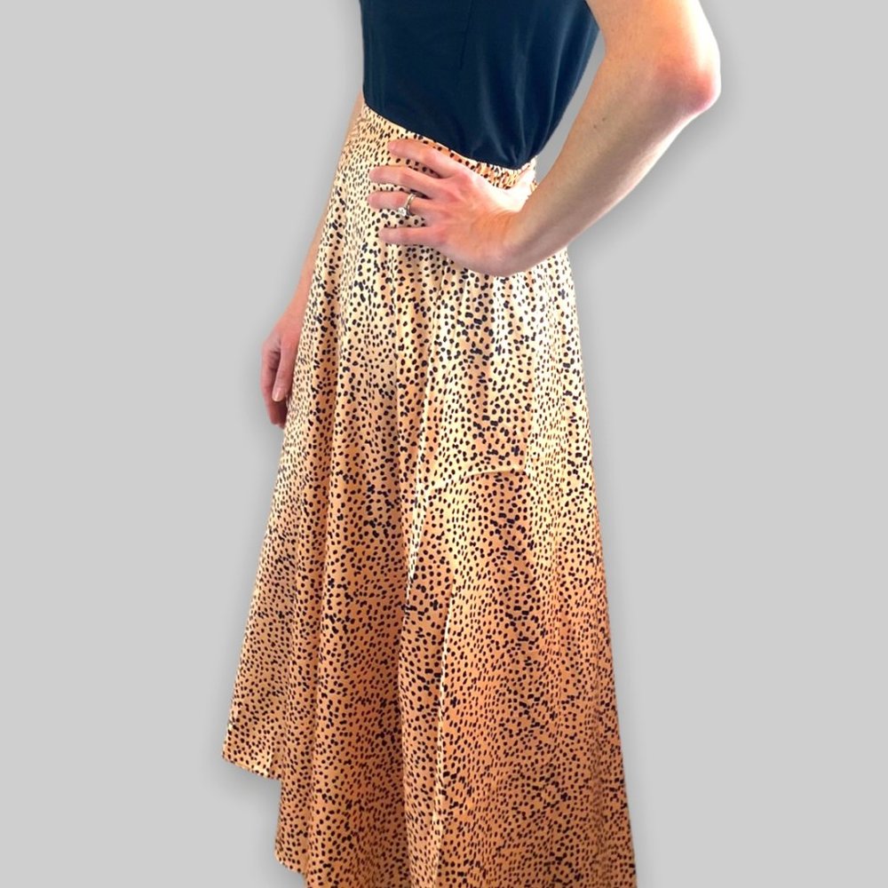 Satin Leopard Print Skirt- new